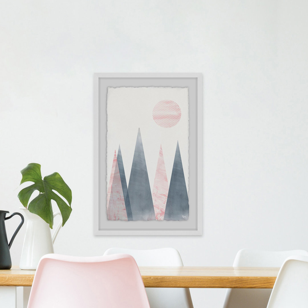 Striped Moon by Eyre Tarney - Picture Frame Graphic Art Print on Paper