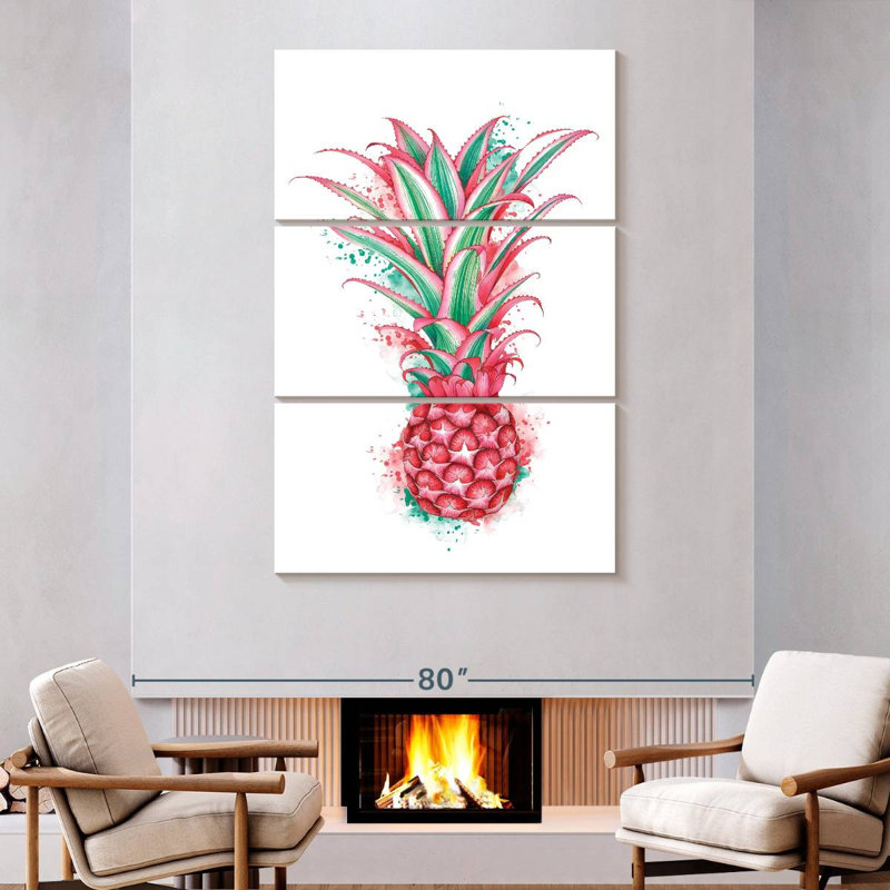 Yarlin Pink Pineapple, 74" H x 48" W