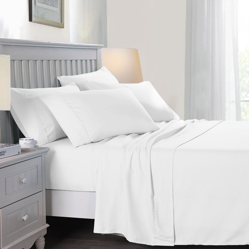 Aaralyn 200 Thread Count 100% Cotton Egyptian Brushed Flat Sheet, Double (4'6)