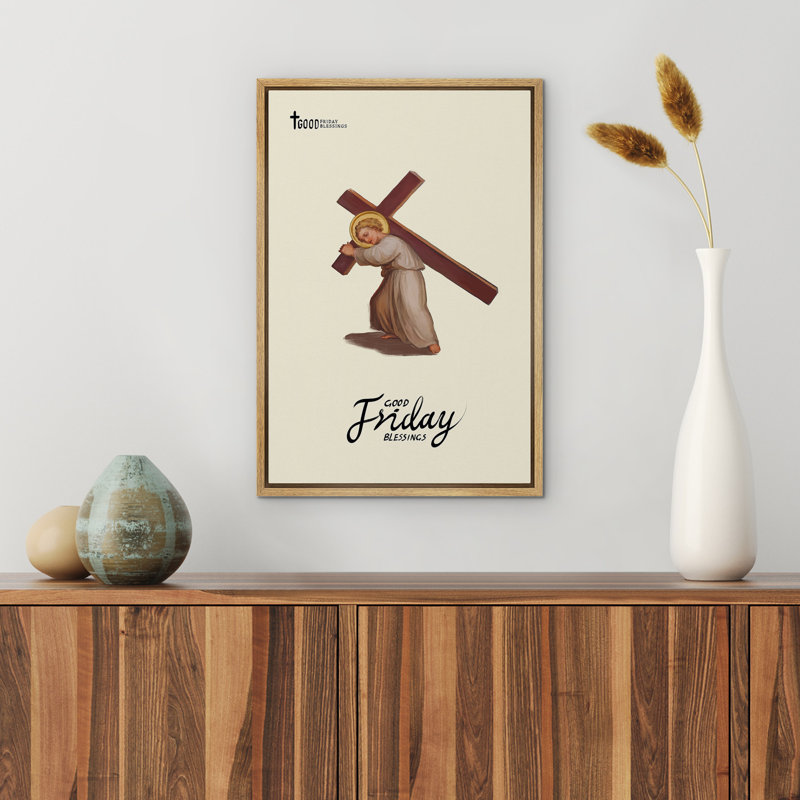 «Good vendredi Blessings», illustrations rétro, œuvre d'art, Naturel, H 36 po x l 24 po