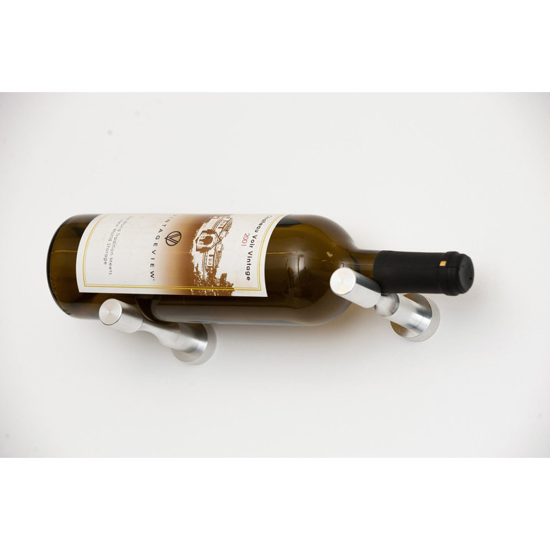 1 Bottle Wall Mounted Wine Bottle Rack in Silver