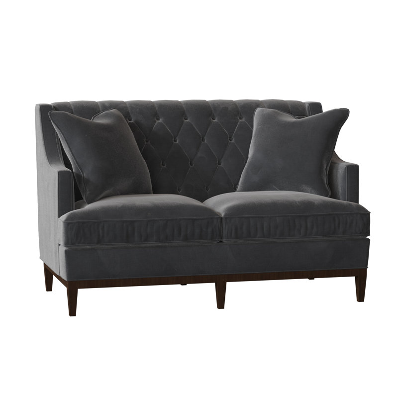 Causeuse accoudoir encastré 60" Carmel, Minuit Aubrey, Noyer pur