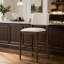 Chaise d'appoint de comptoir rembourrée brune (ensemble de 2)