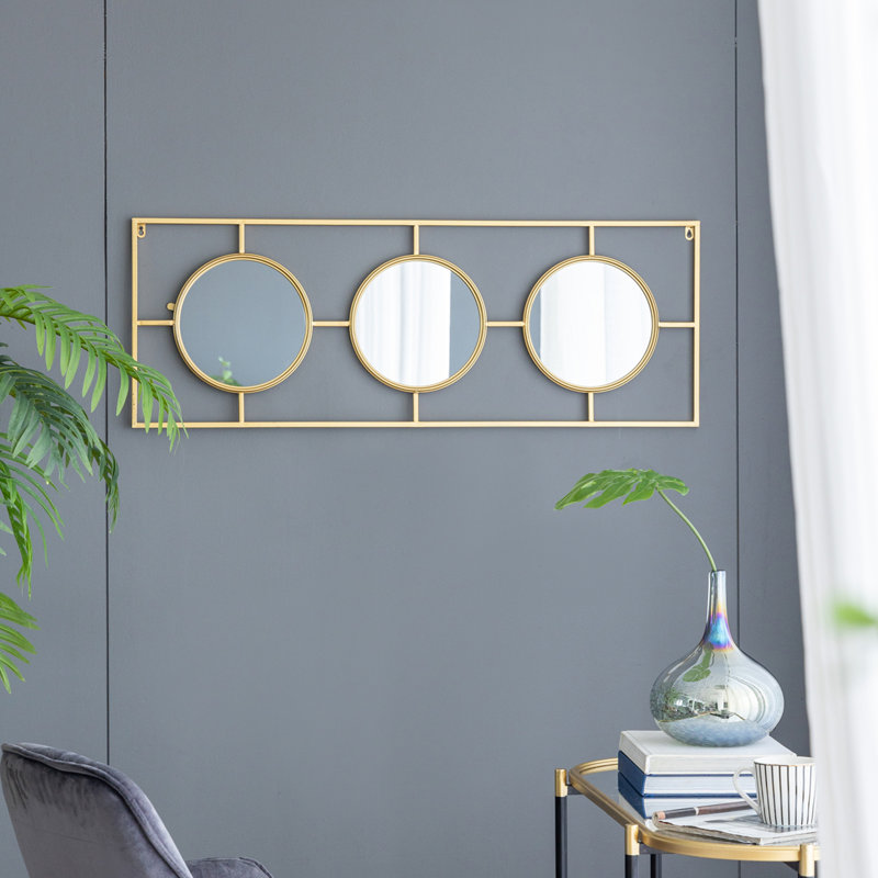 3 pièces de miroir mural, décoration murale pour le salon de la chambre à coucher