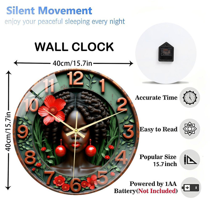Horloge murale florale