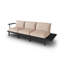 245cm Wide Metal Patio Sofa with Cushions-914656372