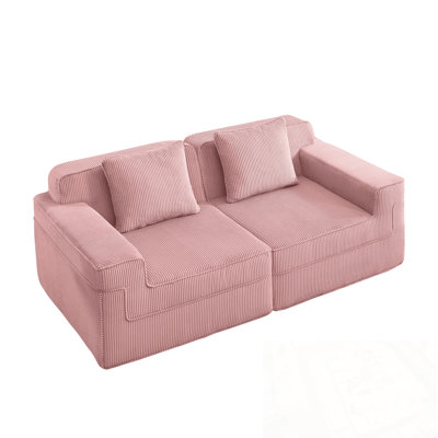 Loveseat with Throw Pillows and Deep Seat