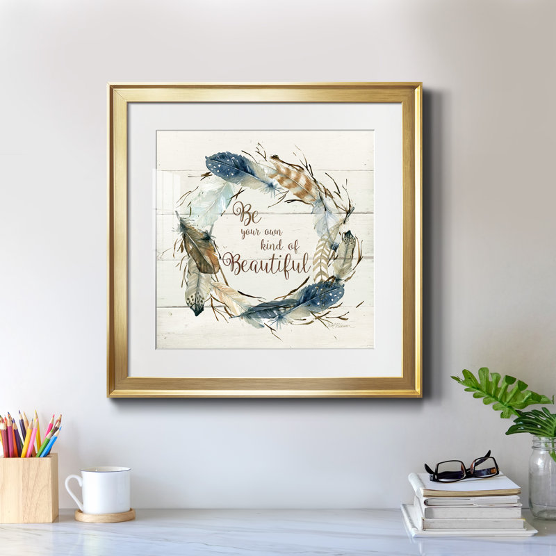 «Own Kind of Beautiful», reproduction d'art textuel sur papier encadré, H 30,5 po x l 30,5 po x P 1,5 po, Papier encadré doré
