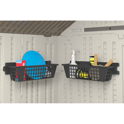 Suncast 25 in. W x 7.25 in. D Resin Shed Shelf with Wall-Mount Design (Set of 2), Made in the USA