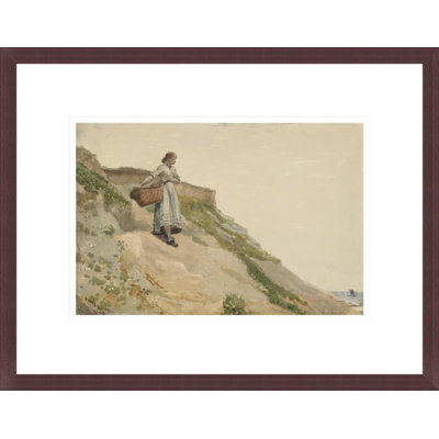 «Girl Carrying a Basket» par Winslow Homer, impression giclée encadrée