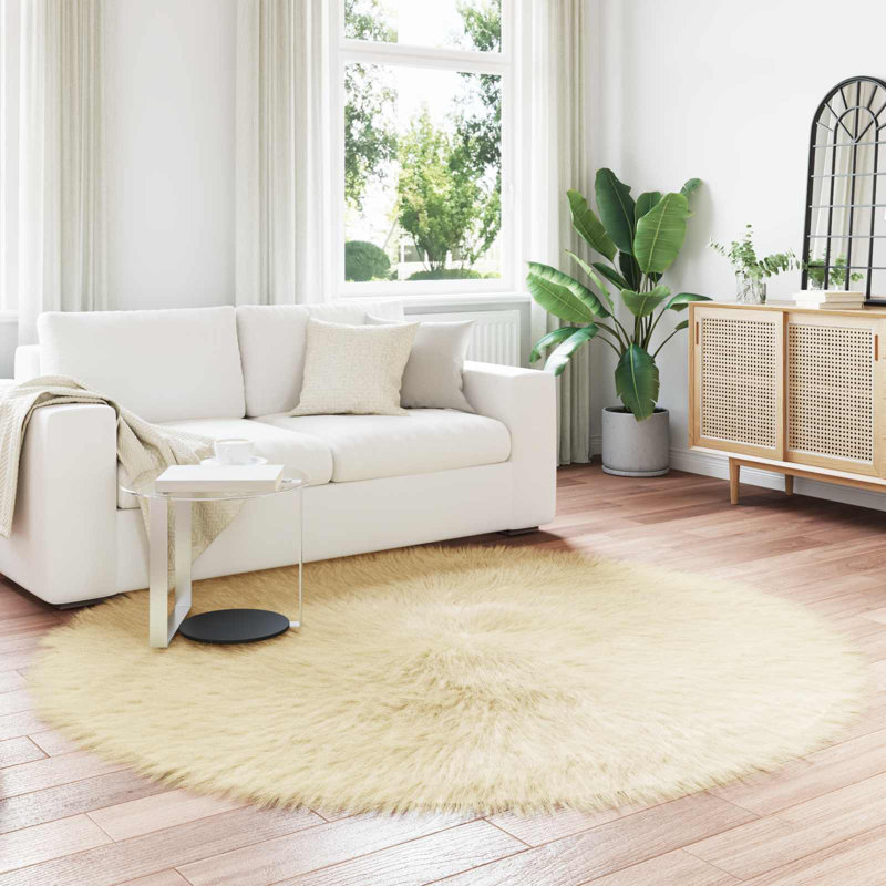 Solid Colour Standard Area Rug, Round 160 cm