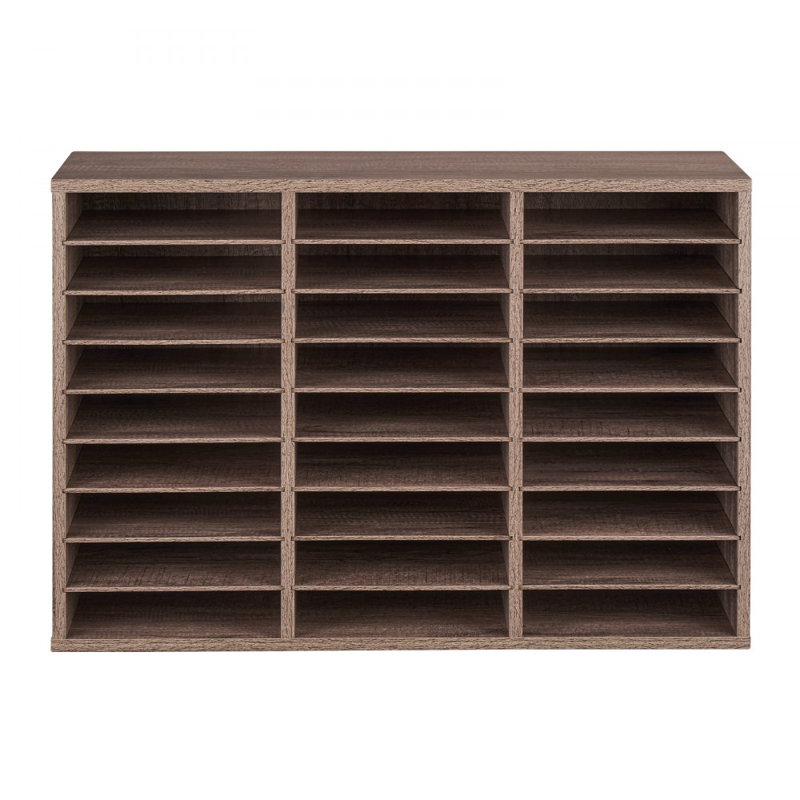 Organisateur de documents en bois 27 compartiments, tablettes réglables, centre de courrier en panneau de fibres à densité moyenne, rangement pour documents scolaires, documents, magazines