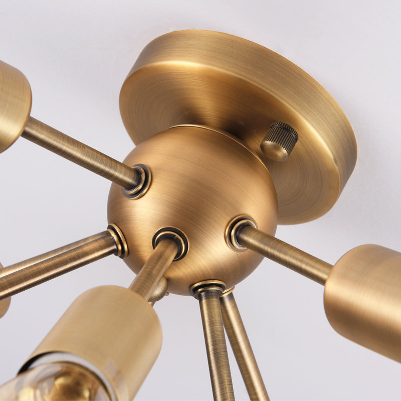 Kasper 8-Light 22.05" Flush Mount, Brushed Brass