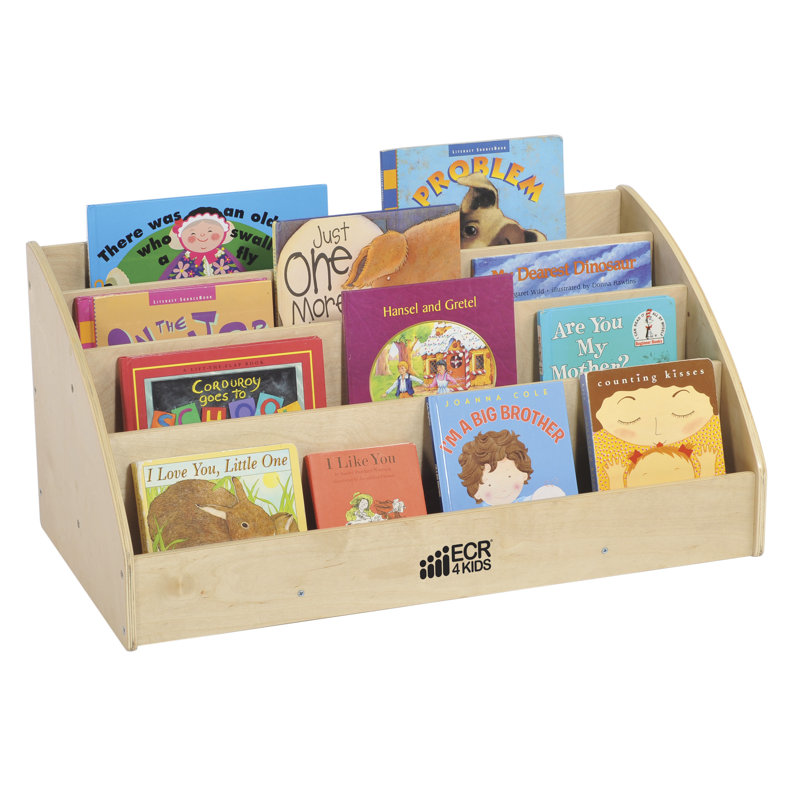 Présentoir à livres pour tout-petits ECR4Kids, Délavé naturel