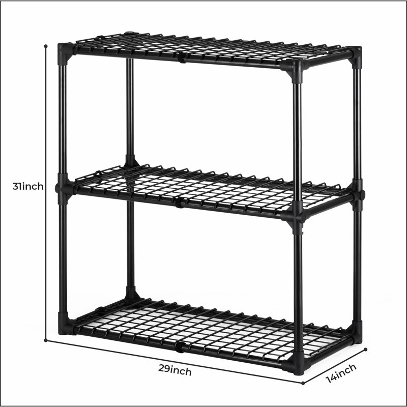 Support à 3 tablettes polyvalent pour divers besoins de rangement, améliorant l'organisation