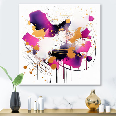 «Mauve et or», impression abstraite sur métal