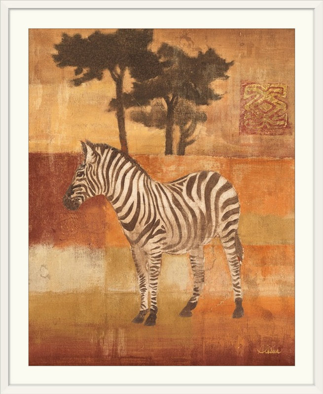 « animaux on safari ii », reproduction d’impression sur» albena hristova,, H 23 po x l 20 po x P 1 po, Cadre blanc