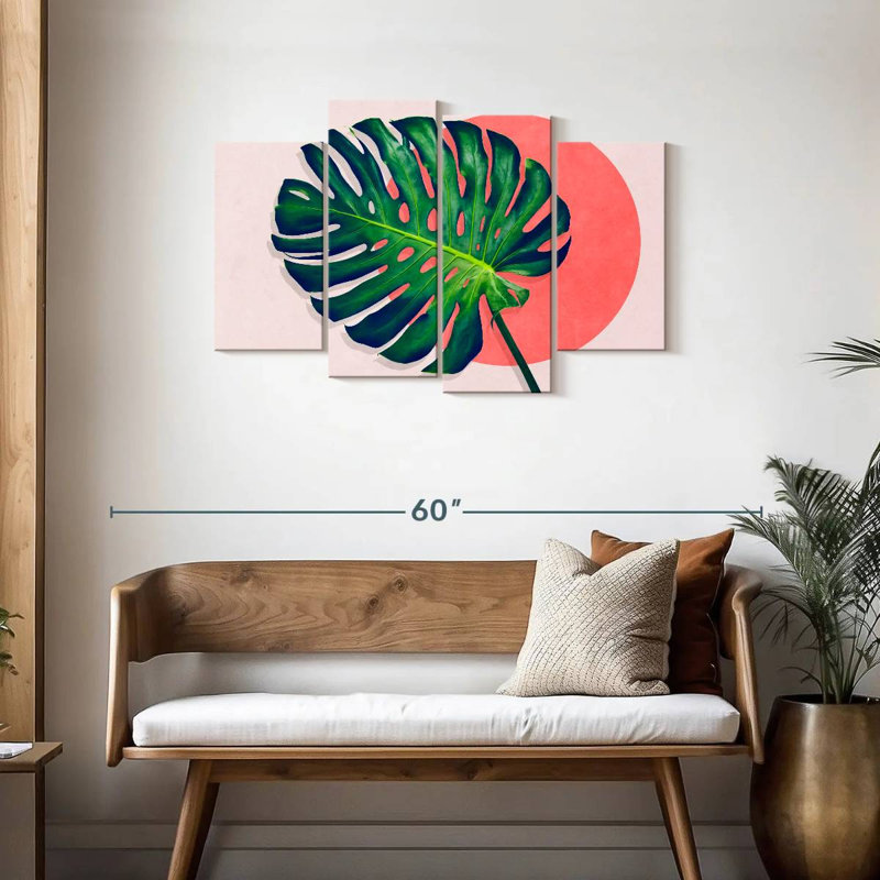 4 pièces Monstera Paradise, H 27 po x l 43 po x P 1,25 po