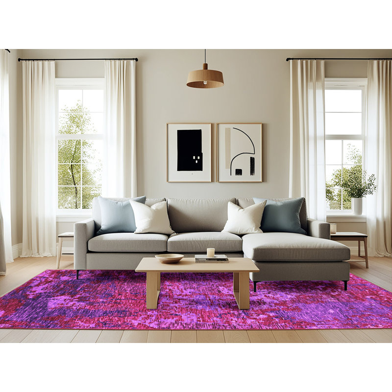 Damask Indoor Rug, Rectangle 6' x 9'