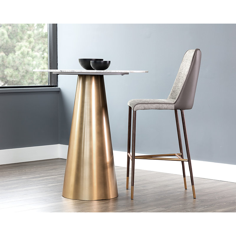 Klaus Upholstered Stool, Gray/Taupe, Counter Stool (25.75" Seat Height)