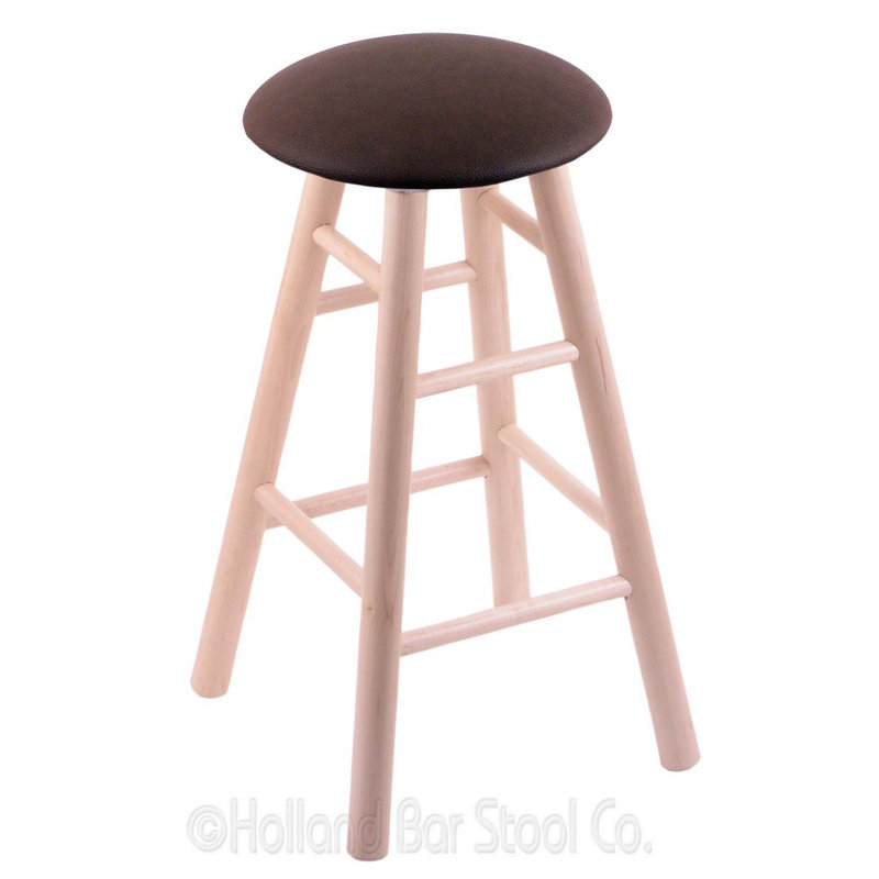 Tabouret de bar pivotant de 24 po, Érable naturel, Vinyle noir
