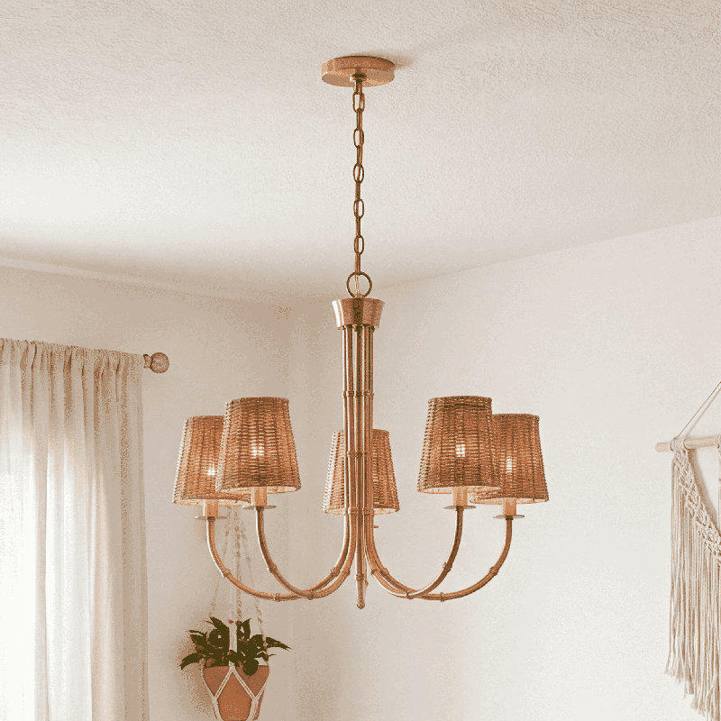 Ashbury 5-Light Chandelier in Warm Brass