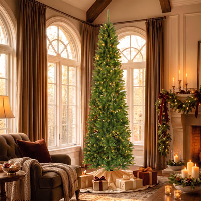 9ft. Royal Grove Fir Pencil Christmas Tree with Clear Lights
