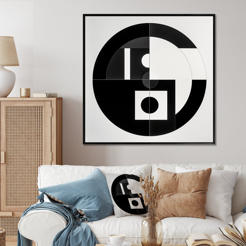 Impression sur toile Bauhaus, H 30 po x l 30 po x P 1 po, Cadre flottant noir
