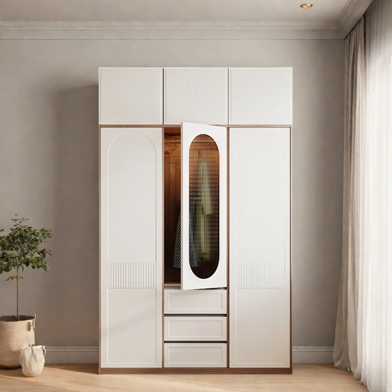 Simple Fashion Push And Pull Wardrobe, 94.49" H x 55.12" W x 23.62" D
