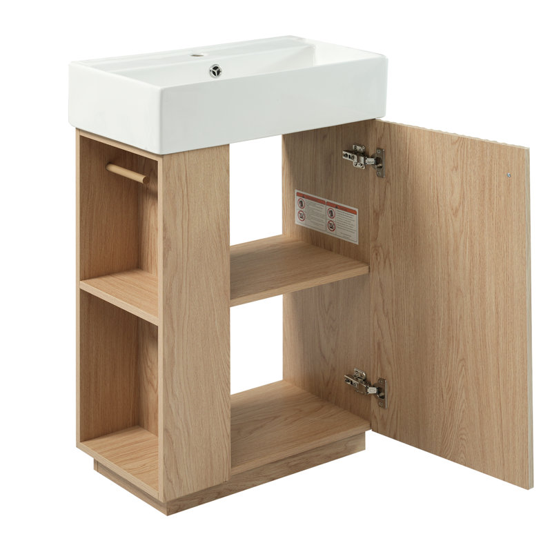 Meuble-lavabo de salle de bain avec lavabo en céramique