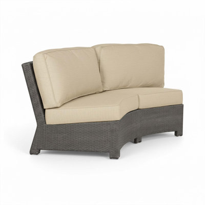  Cabo Curved Sofa with 8mm Willow Flat Wicker Premium Sunbrella Seat Cushion, Water & Fade Resistant Outdoor Furniture, Ideal for Patio or Living Room Furniture (84" L x 32.5" W x 33" H)