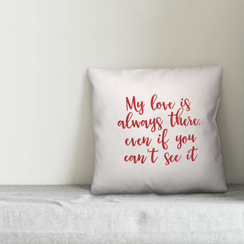  Coussin décoratif My Love is Always There, Coussin décoratif, Blanc / rouge