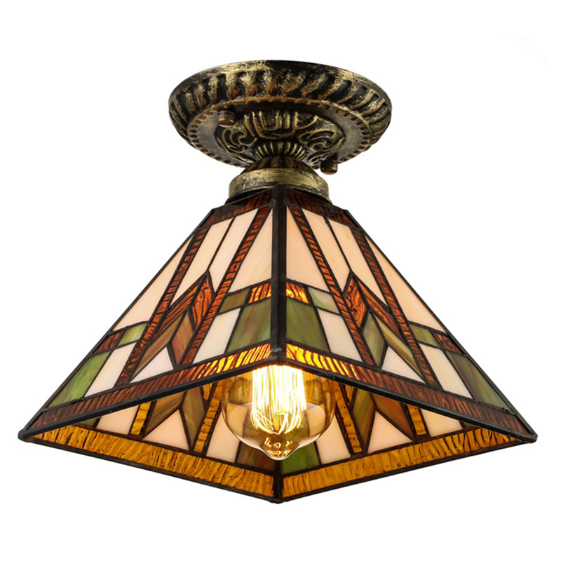 Plafonnier semi-encastré Litfad Tiffany Mission Style
