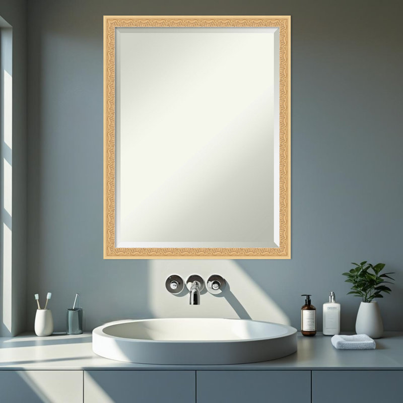 Miroir mural de salle de bain Bethany, 26 po x 20 po, Doré