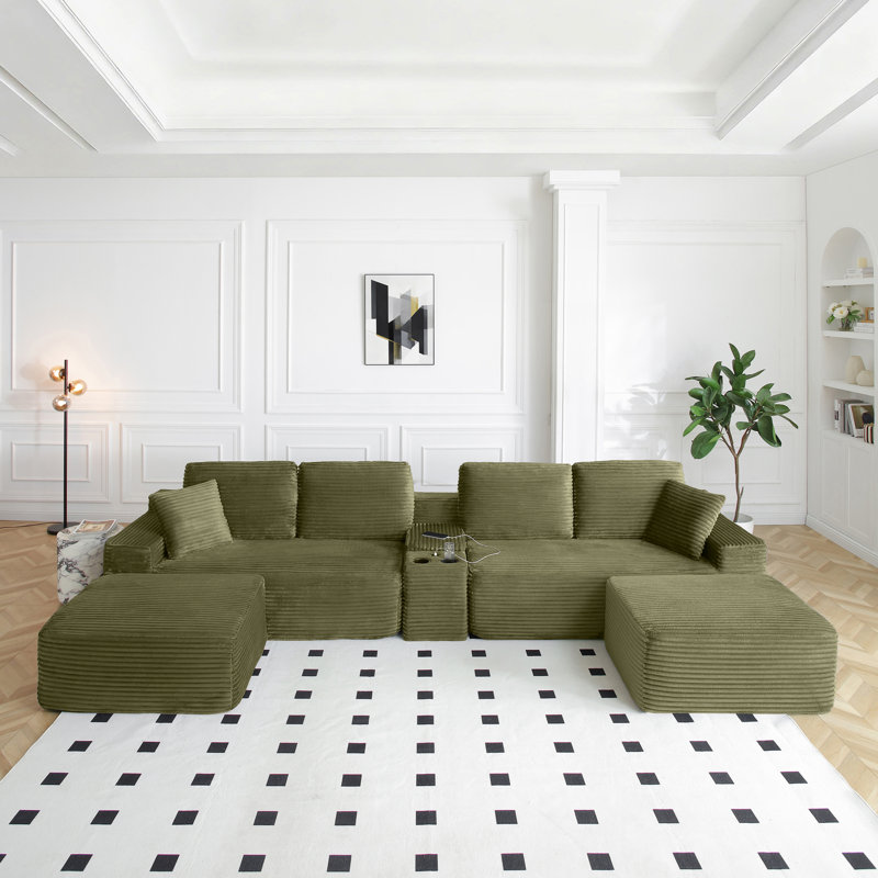 Canapé modulaire surdimensionné avec rangement USB