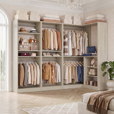 Système de rangement avec garde-robe, armoire de coin