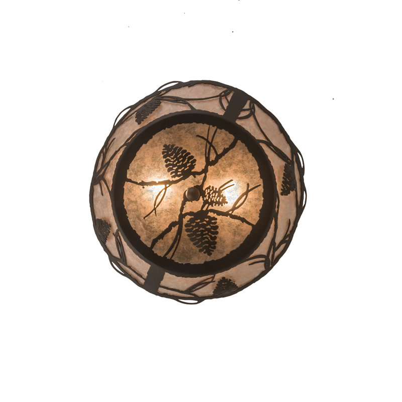 2 - Light Semi Flush Mount, 6.25" H x 16.5" W x 16.5" D, Oil Rubbed Bronze, Silver Mica