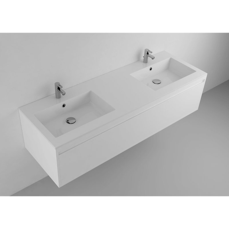 Meuble-lavabo double à surface unie 59 po Lugan