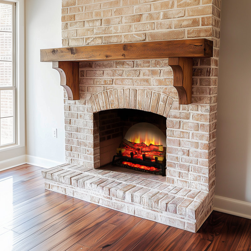 27 Inch Free Standing Electric Fireplace Log Set Insert, 750w/1500w Heater, 6 Flame Colors With 5 Brightness, Crackling Sound, Remote Control