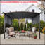 Pavillon de jardin d'extérieur 12 x 9 pi Pergola, auvent rétractable à abat-jour, pavillon de jardin en acier avec raisin, abri soleil Pergola