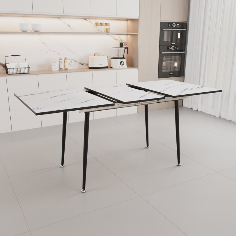 Grimm Faux Wood Extendable Rectangular Dining Table