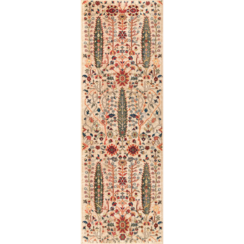 Tapis floral Marianna, Tapis de couloir 2 pi 6 po x 6 pi