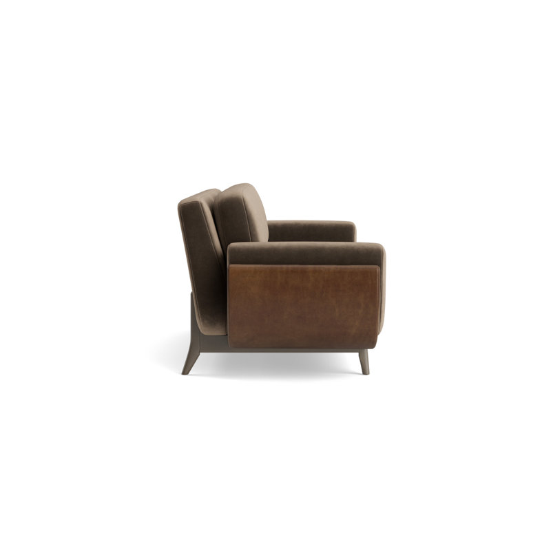 Regatta 90 Sofa, Performance Velvet - Otter/Bedford - Tobacco, Driftwood