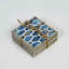 Ensemble de 4 sous-verres Gramercy en os et résine incrustés - Sous-verres indigo fabriqués à la main avec bordure métallique pour recevoir et offrir des cadeaux | Mela Artisans