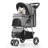 Foldable Pet Stroller, 3 Wheels Folding Carrier Jogger Stroller for Dogs Cats with Canopy and Basket-111302527