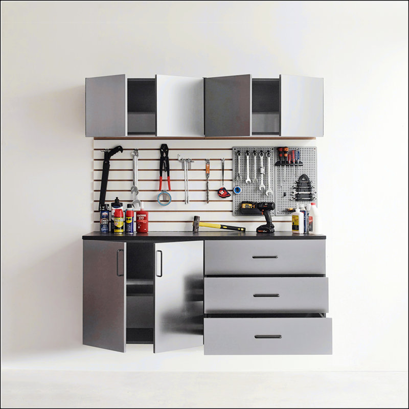 Astro Series 64 po X P 79 po H 20 po D Ensemble d'armoires de garage, solution de rangement élégante et durable avec mécanismes de fermeture en douceur et matériaux écologiques