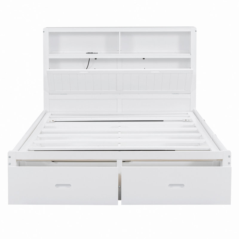 Lit plateforme avec rangement Kleine, Grand, Blanc