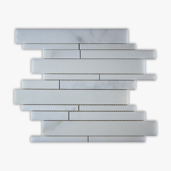 Calacatta 12" x 12" Marble Linear Mosaic Wall & Floor Tile