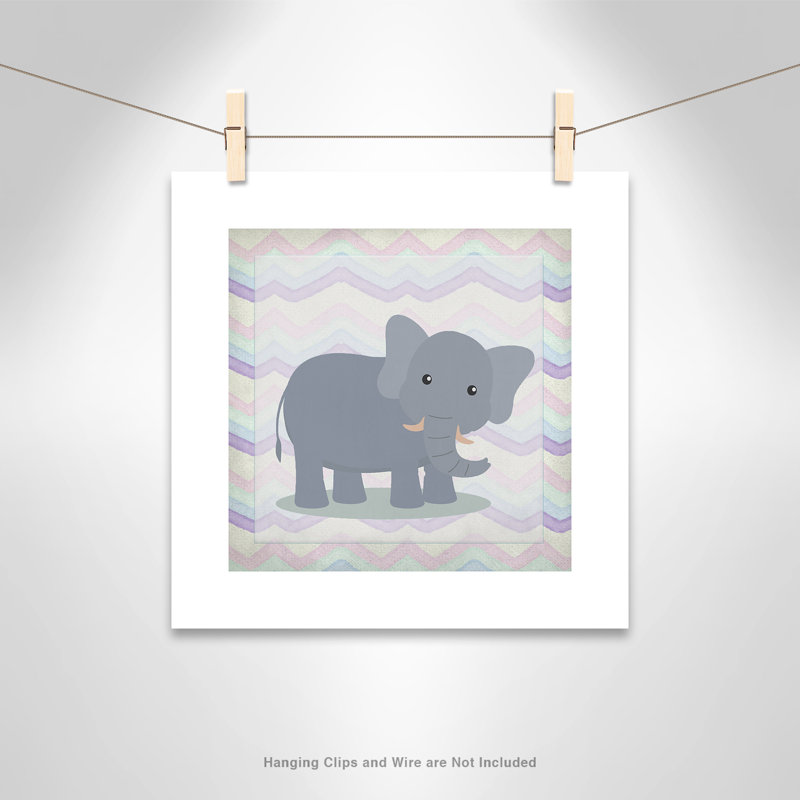 Art de l'éléphant rose, H 16 po x l 16 po x P 1 po, Papier