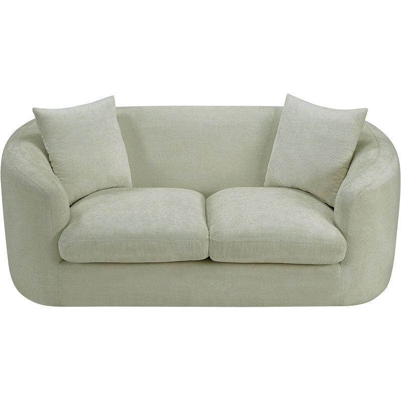 Penelope Chenille Fabric Loveseat, Mint Chenille Fabric